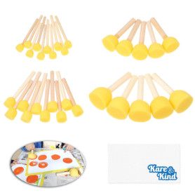 Ensemble de 30 Brosses à Éponges Rondes Kare & Kind pour Peinture et Artisanat