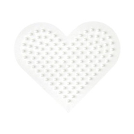 Plaque à Perles Hama en Forme de Petit Cœur - Blanc