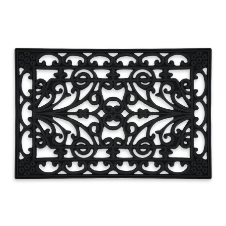 Paillasson Antidérapant en Caoutchouc Noir 40x60 cm - Relaxdays