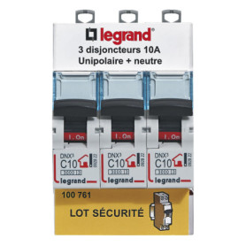 Lot de 3 Disjoncteurs Legrand 10A DNX³ avec Visualisation Instantanée