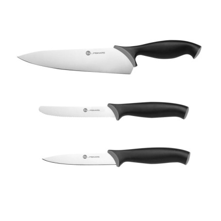 Fiskars Set de Couteaux de Cuisine 3 Pièces - Acier Inoxydable