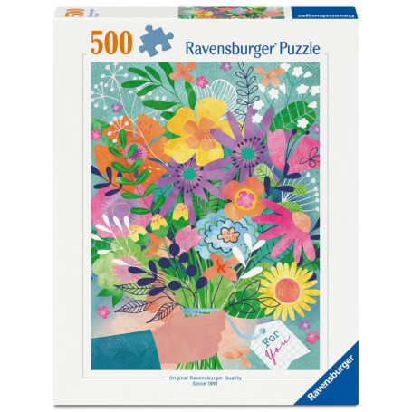 Ravensburger Puzzle 500 pièces - Saint-Valentin en Fleurs pour Adultes et Enfants