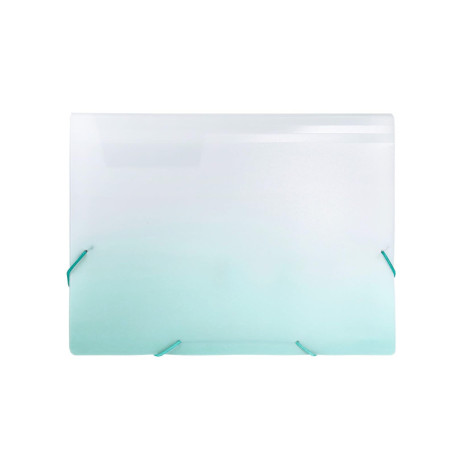 Porte-documents A4 Idena avec 12 Compartiments en Plastique Blanc et Pétrole