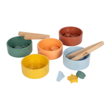 Jeu de tri Montessori en bois avec pinces et bols colorés - Small Foot