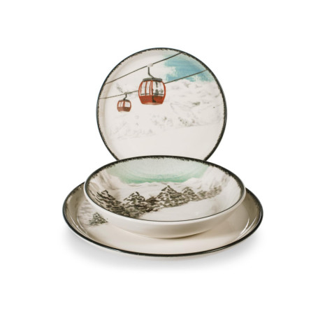 Service de Table H&H Noël 12 Pièces Winter Escape en Grès