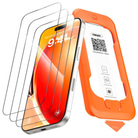 Lot de 3 Verres Trempés NEW'C pour iPhone 16/17 - Protection Écran Ultra Résistante