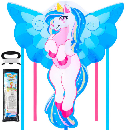 Cerf-volant Licorne Bleu et Violet pour Enfants - JOYIN