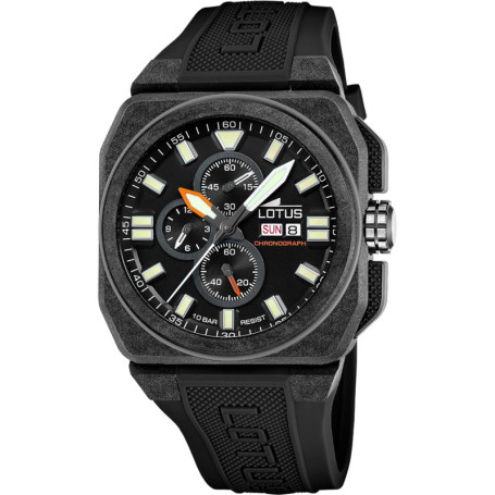 Montre Chronographe Sportive en Fibre de Carbone Noir