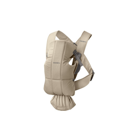 Porte-bébé Mini BabyBjörn en Tissé Beige pour Nouveau-nés