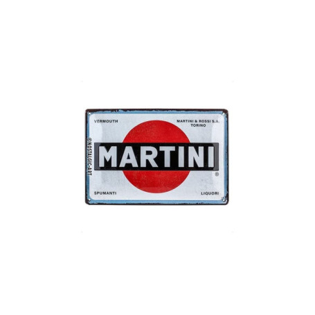 Plaque Vintage Martini - Décoration Rétro en Métal pour Amateurs de Cocktails