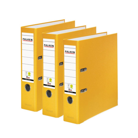 Lot de 3 classeurs en plastique PP-Color Végan - Jaune - DIN A4