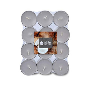 Müller Lot de 24 Bougies Chauffe-plat Parfumées Noix de Coco