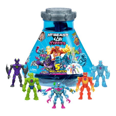 Coffret Méga MrBeast Lab Hybrids - Crée 5 Figurines Épiques et Expérimente