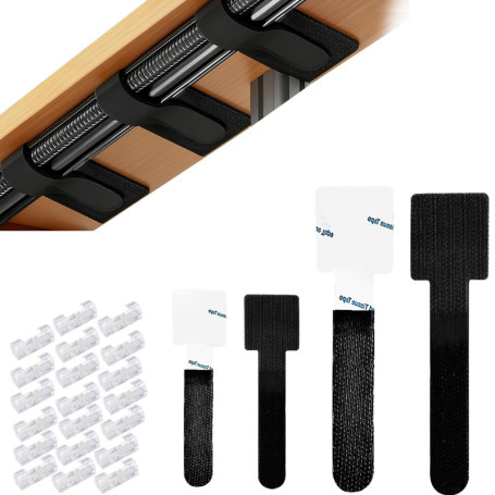 Yolistar Set d'Attaches Auto-Adhésives pour Câbles - Organisateur de Bureau et Gaming