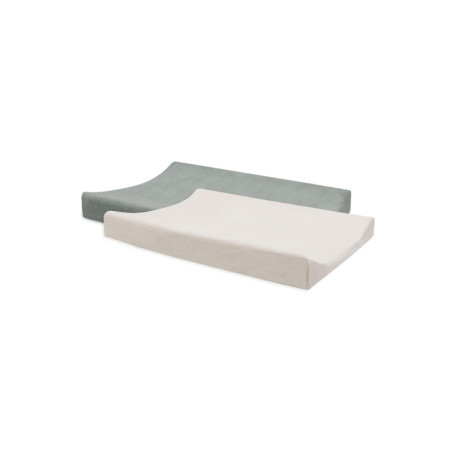 Lot de 2 Housses de Matelas à Langer Jollein - Sea Green et Ivory - Confort Doux et Absorbant