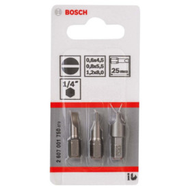 Jeu d'Embouts de Vissage Extra-Durs Bosch - 3 Pièces, 25mm