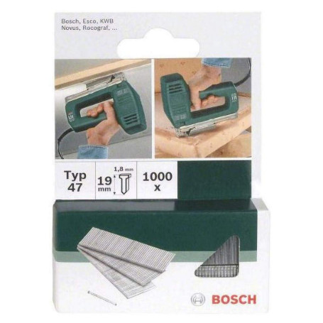 Set de 1000 Clous d'Agrafage Bosch Type 47 - Longueur 19 mm