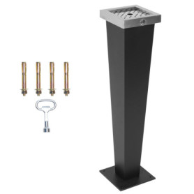 Poubelle d'extérieur en acier inoxydable avec design minimaliste