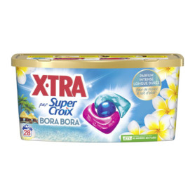 Lessive Super Croix X-Tra Bora Bora - Trio-Caps Parfum Monoï & Aloe - 28 Lavages