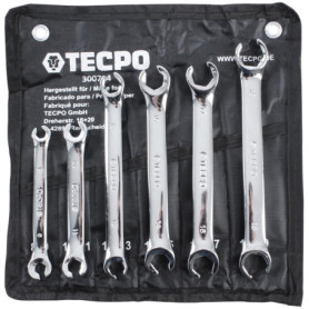 Jeu de Clés à Anneau Ouvert TECPO 8-19 mm - 6 Pièces en Acier Chromé