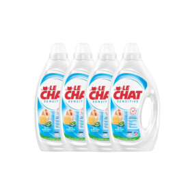 Lessive Liquide Le Chat Sensitive - Savon de Marseille & Aloe Vera, 4x24 Lavages