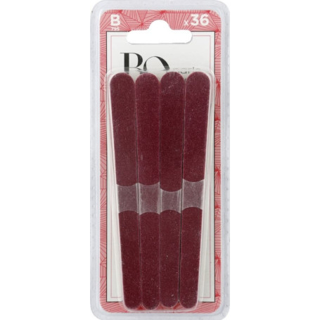 Pack de 36 Limes à Ongles Émerisées Rouges - BO PARIS