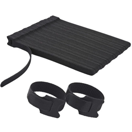 Organisateur de Câbles Noir Jonami - 100 Attaches Réutilisables 150x12 mm