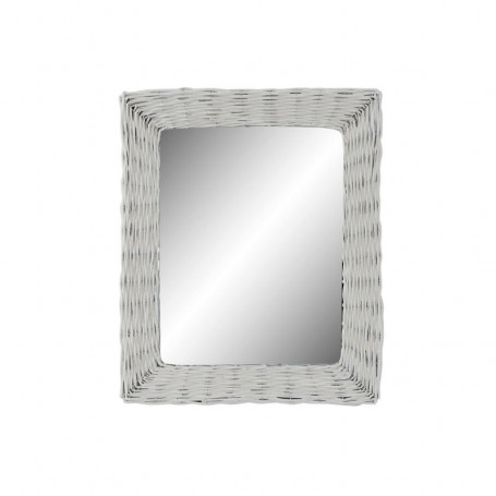 Miroir mural DKD Home Decor Verre MDF Blanc osier Cottage (53 x 63 x 4 cm) (53,5 72,99 €