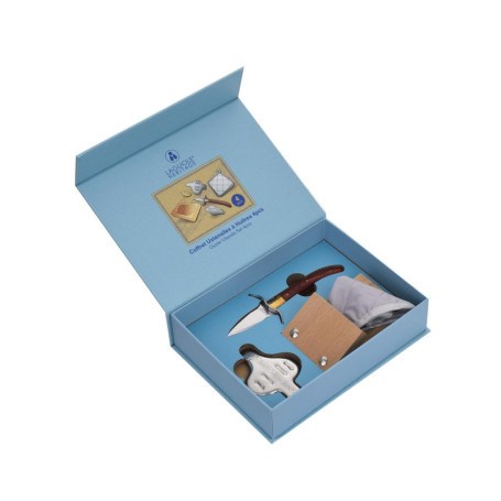Coffret à Huîtres LAGUIOLE HERITAGE - 4 Accessoires en Acier Inoxydable et Bois de Palissandre