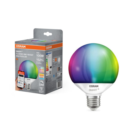Lampe LED Osram SMART+ Matter G95 14W E27 RGBW Dimmable