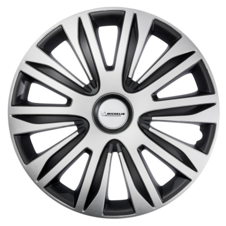 Enjoliveurs Universels Michelin Alice 15" en Plastique ABS Noir/Argenté - Lot de 4