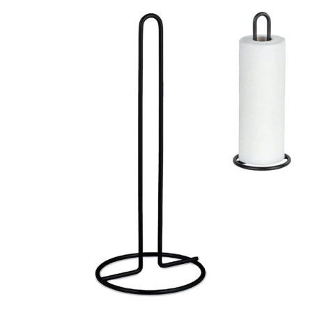 Porte Essuie-Tout Noir en Métal - Support Pratique pour Cuisine