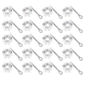 Lot de 20 Écrous Crénelés Hexagonaux M14 avec Goupilles Fendues - OTOTEC