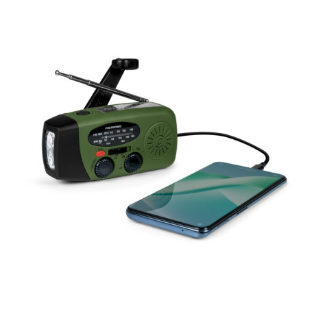 Radio FM Solaire Portable Metronic avec Alarme SOS et Torche LED - Idéale pour Camping