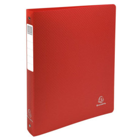 Classeur rigide Exacompta OPAK rouge avec étiquette - 4 anneaux ronds 30 mm