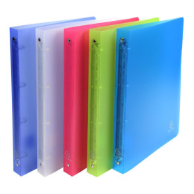 Classeur semi-rigide Exacompta en PP translucide - 4 anneaux ronds A4