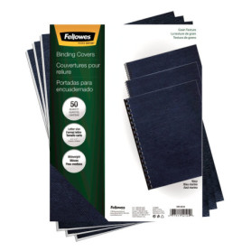Couvertures de Présentation Fellowes Grain Bleu Marine - Lot de 50