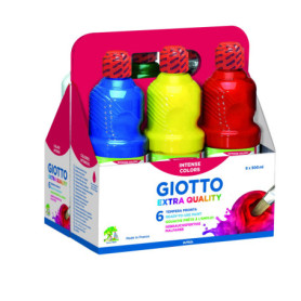 Lot de 6 flacons de peinture Giotto 500 ML - Non toxique et éclatant