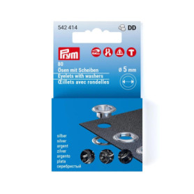 Recharge d'œillets avec rondelles Prym - Argent 5 mm