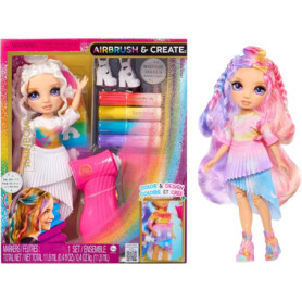 Poupée Mannequin DIY Rainbow High avec Kit Airbrush et Marqueurs Lavables
