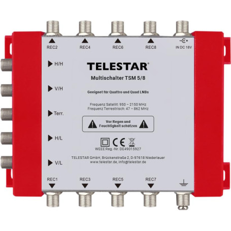 Multiswitch Telestar TSM 5/8 pour 8 utilisateurs - Réception Satellite et Terrestre