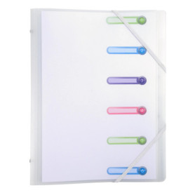 Trieur Chromaline Exacompta - Carton de 10 avec 6 Compartiments A4