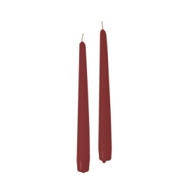 Lot de 10 Bougies Coniques Bourgogne - Artisanat Italien - 25 cm