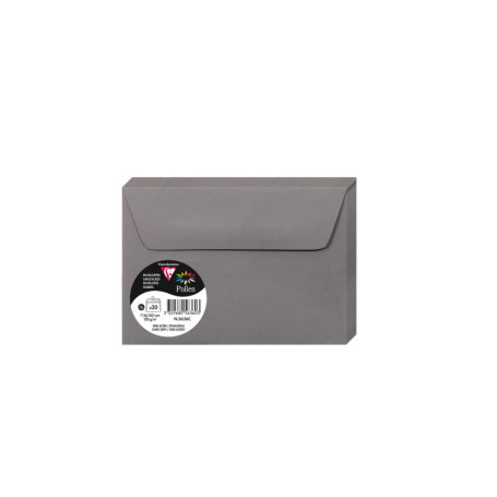 Enveloppes C6 Auto-Adhésives Clairefontaine Gris Acier - Lot de 20