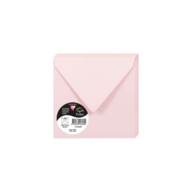 Enveloppes Gommées Clairefontaine Pollen - Paquet de 20 - Format Carré Rose 14x14cm