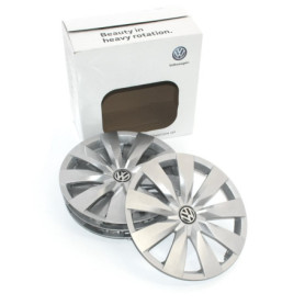 Volkswagen Lot de 4 Couvre-Roues 16 Pouces en Plastique Brillant