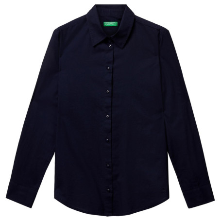 Chemise en Mousseline de Coton Bleu pour Femmes - United Colors of Benetton