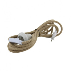 Suspension Luminaire Baladeuse en Jute - 4m avec Interrupteur