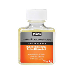 Huile de Lin Raffinée Pébéo 75 ML - Diluant pour Peinture à l'Huile