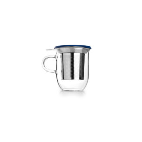 Tasse à Thé en Verre Borosilicate avec Filtre et Couvercle - 350 ml